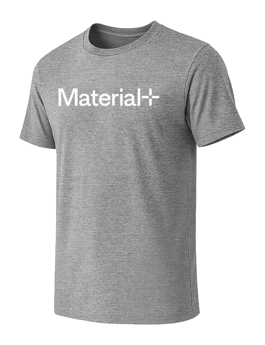 BELLA+CANVAS Heather Grey CVC Short Sleeve Tee w/Material+ Logo