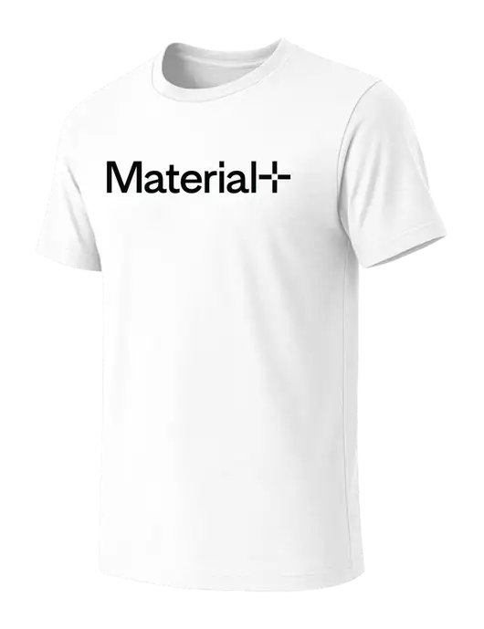 BELLA+CANVAS White Blend CVC Short Sleeve Tee w/Material+ Logo