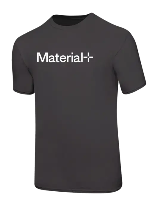 Ring Spun Charcoal 4.5 oz T-Shirt w/Material+ Logo