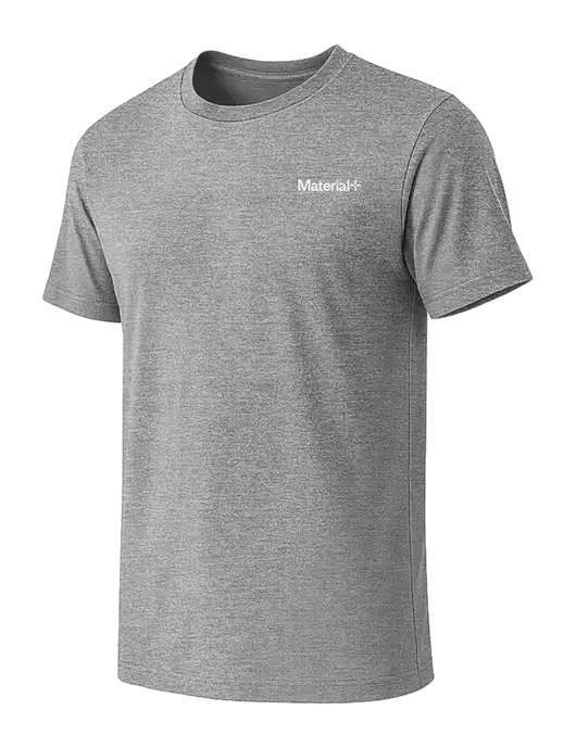 BELLA+CANVAS Heather Grey CVC Short Sleeve Tee w/Material+ Logo
