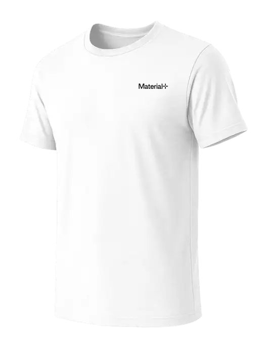 BELLA+CANVAS White Blend CVC Short Sleeve Tee w/Material+ Logo