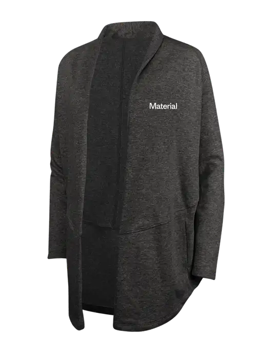 Charcoal Heather/ Medium Heather Grey Womens Interlock Cardigan w/Material Logo