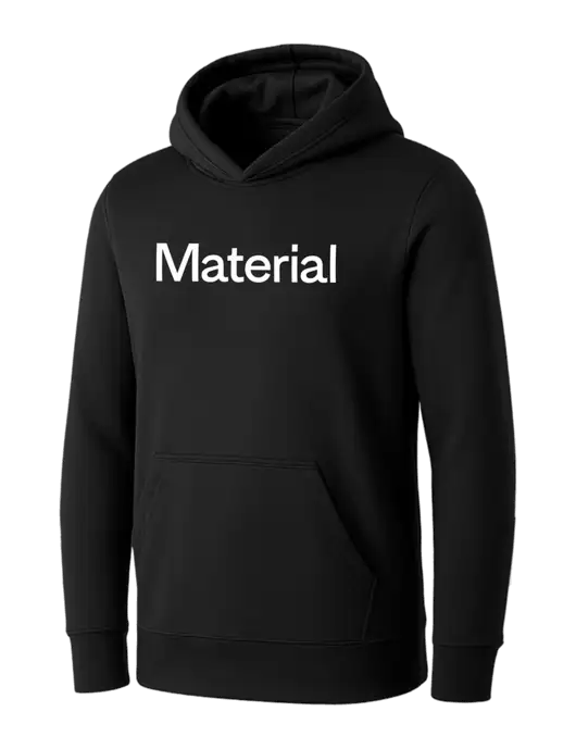 Womens Black Core Fleece Pullover Hooded Sweatshirt w/Material Logo