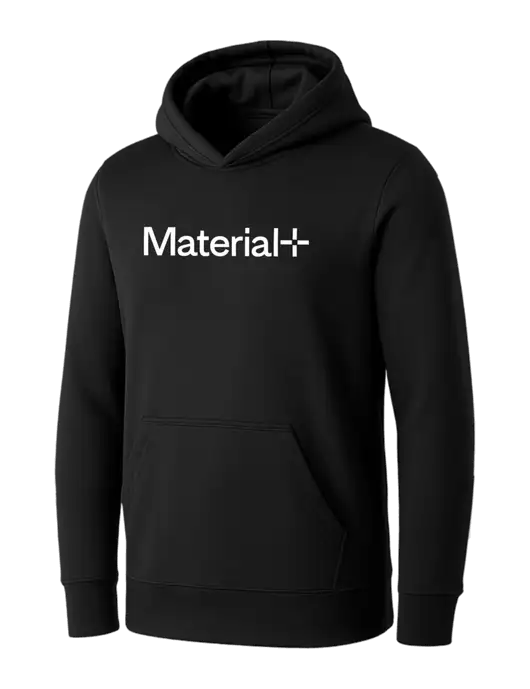 Womens Black Core Fleece Pullover Hooded Sweatshirt w/Material+ Logo