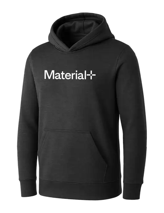 Womens Dark Grey Heather Core Fleece Pullover Hooded Sweatshirt w/Material+ Logo