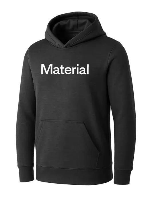 Womens Dark Grey Heather Core Fleece Pullover Hooded Sweatshirt w/Material Logo