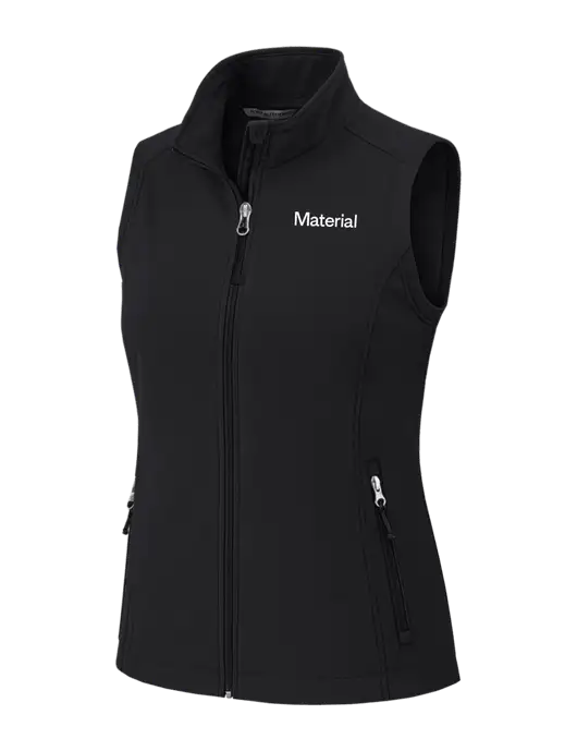 Black Womens Core Soft Shell Vest w/Material Logo