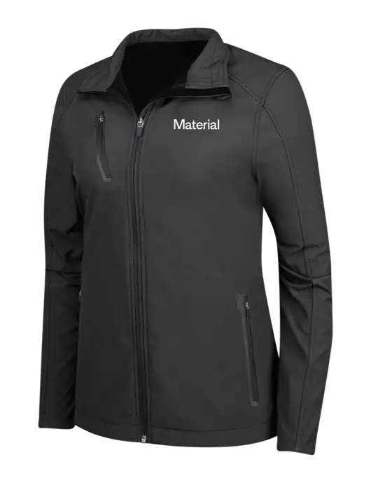 Black Womens Welded Softshell Jacket w/Material Logo