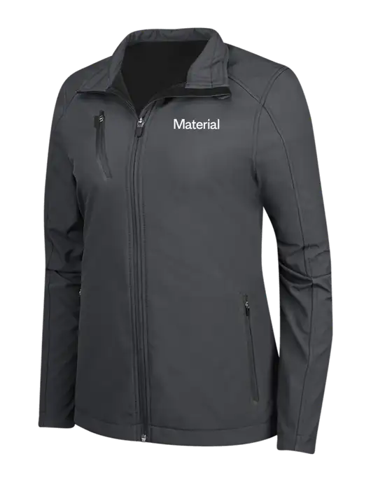 Dark Grey Womens Welded Softshell Jacket w/Material Logo
