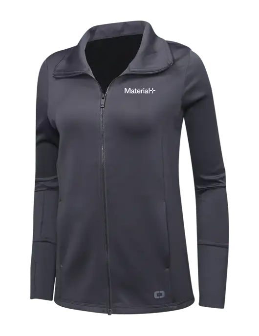 OGIO Dark Grey Womens Endurance Modern Performance Full-Zip w/Material+ Logo