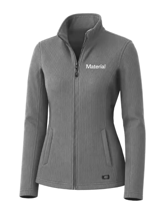 OGIO Medium Grey Womens Grit Fleece Jacket w/Material Logo