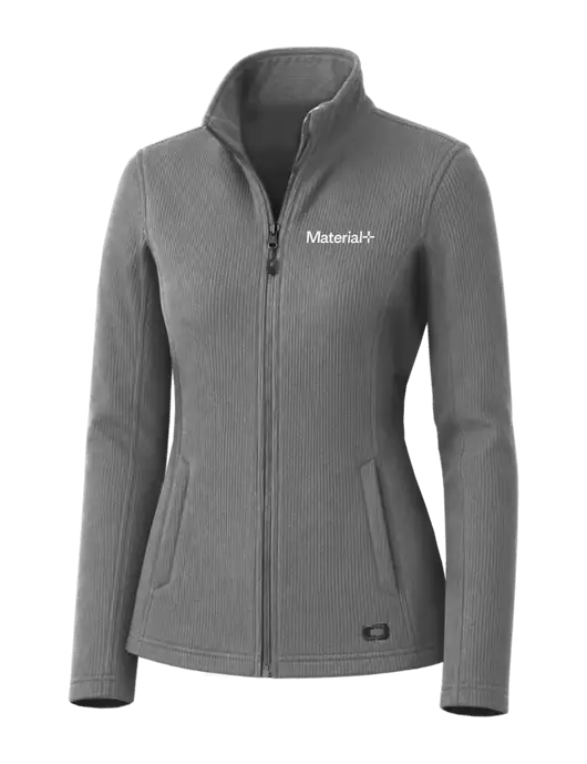 OGIO Medium Grey Womens Grit Fleece Jacket w/Material+ Logo