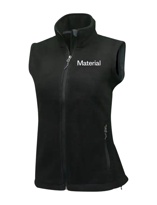 Womens Black Fleece Vest w/Material Logo