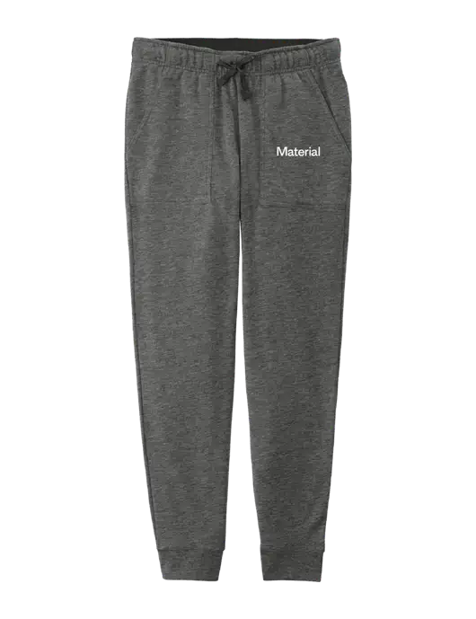 Womens Posicharge Tri-blend Wicking Dark Grey Heather Triad Solid Fleece Jogger w/Material Logo