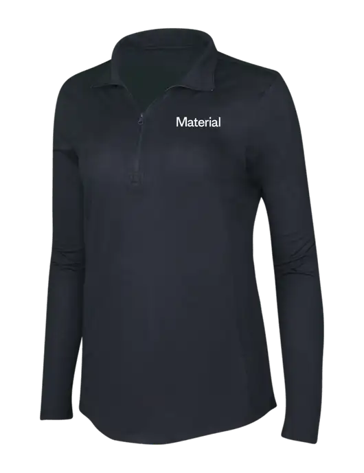 Black Triad Solid Womens Posicharge Tri-Blend Wicking 1/4 Zip Pullover w/Material Logo