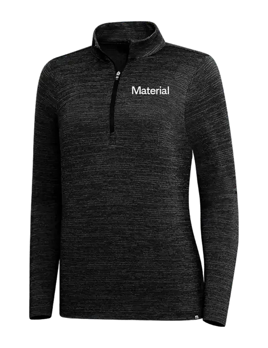 TravisMathew Black Womens Crestview 1/4 Zip w/Material Logo