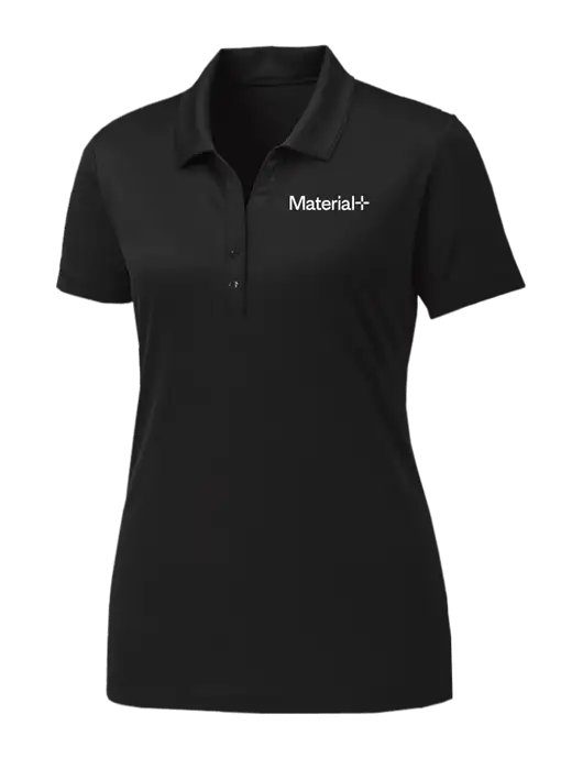 Womens Black PosiCharge Competitor Polo w/Material+ Logo