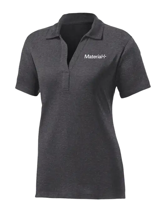 Womens Dark Grey Heather Contender Polo w/Material+ Logo