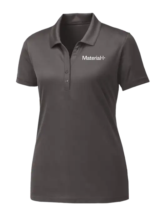 Womens Dark Grey PosiCharge Competitor Polo w/Material+ Logo
