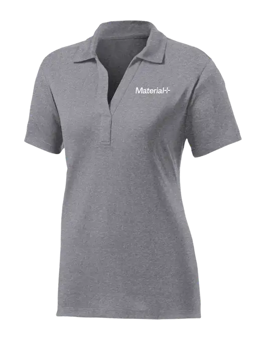 Womens Medium Grey Heather Contender Polo w/Material+ Logo