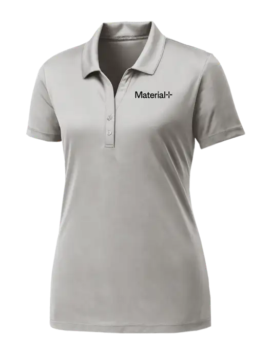 Womens Very Light Grey PosiCharge Competitor Polo w/Material+ Logo