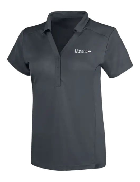 OGIO Dark Grey Womens Framework Polo w/Material+ Logo