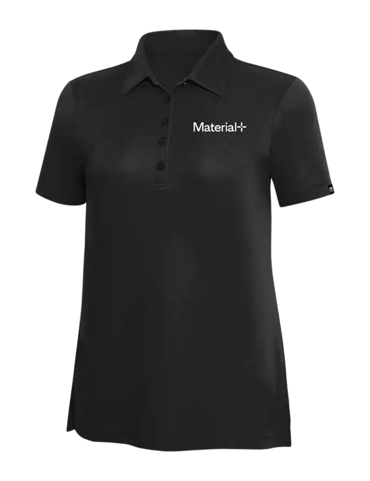 TravisMathew Black Solid Womens Oceanside Polo w/Material+ Logo