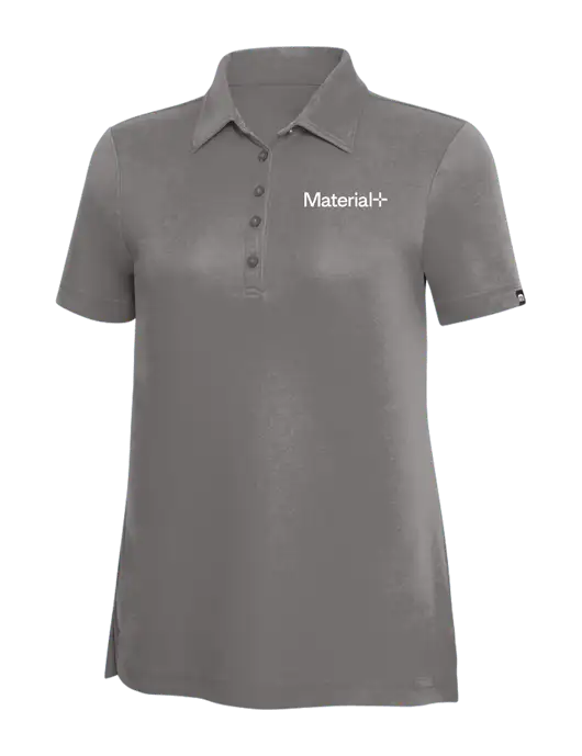 TravisMathew Grey Solid Womens Oceanside Polo w/Material+ Logo