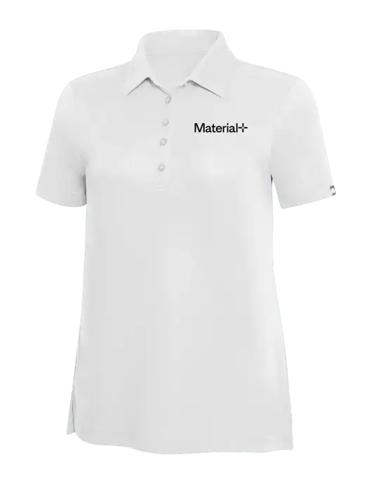 TravisMathew White Solid Womens Oceanside Polo w/Material+ Logo