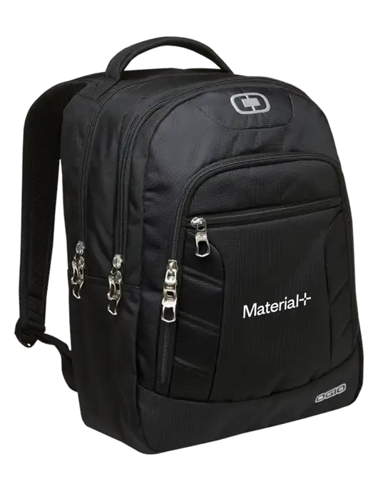 OGIO Black/Silver Colton Laptop Backpack
 w/Material+ Logo
