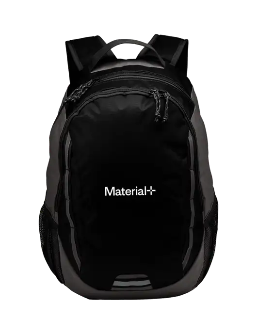 Ridge Black/Dark Charcoal Laptop Backpack w/Material+ Logo
