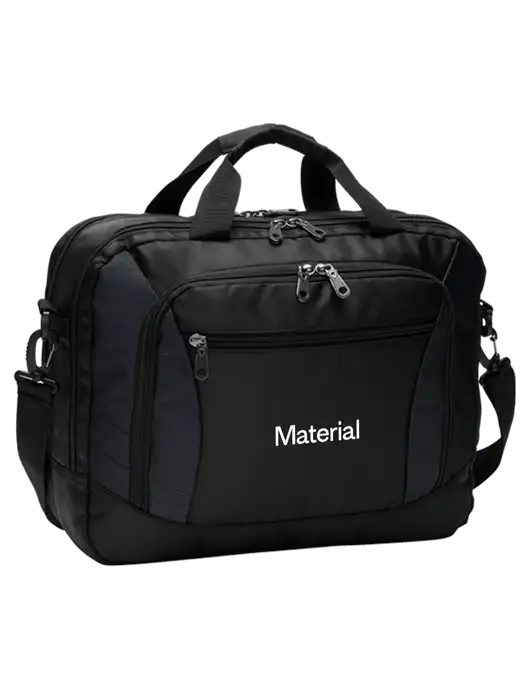 Commuter Black Laptop Briefcase w/Material Logo