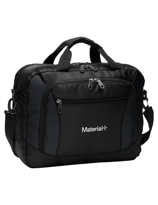 Commuter Black Laptop Briefcase w/Material+ Logo