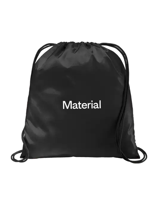 Drawstring  Black Cinch Pack w/Material Logo