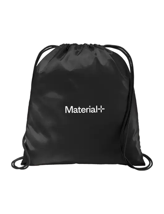 Drawstring  Black Cinch Pack w/Material+ Logo