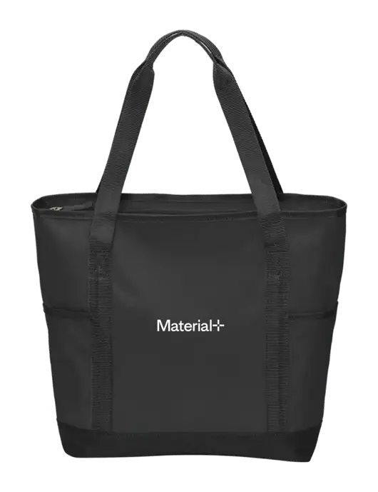 On the Go Black/Black Tote w/Material+ Logo