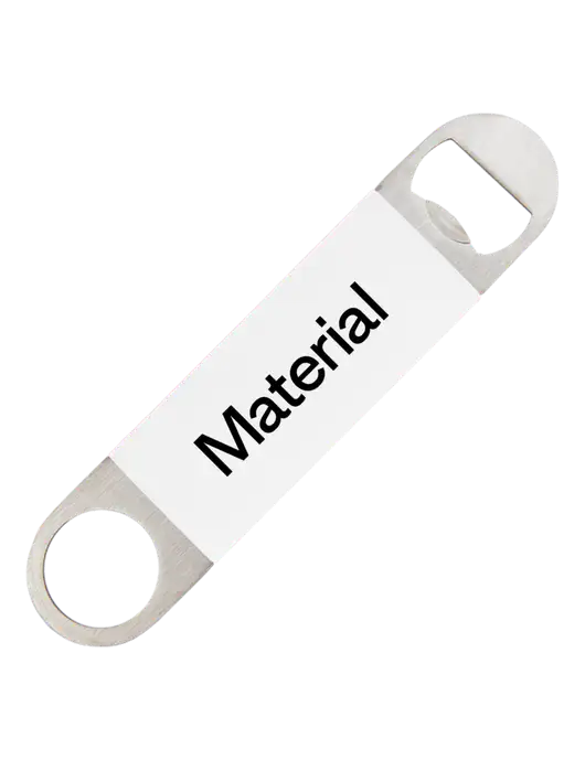White Bottle Opener with Silicone Grip w/Material Logo