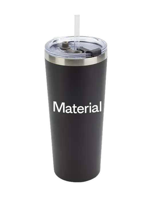 Brighton Black 20 oz Insulated Tumbler & Straw w/Material Logo
