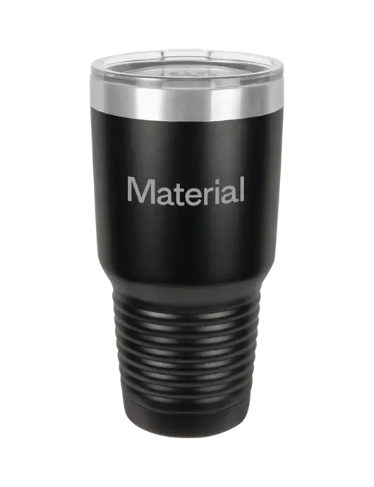 Polar Camel 30 oz Powder Coated Black Vacuum Insulated Tumbler w/Material Logo