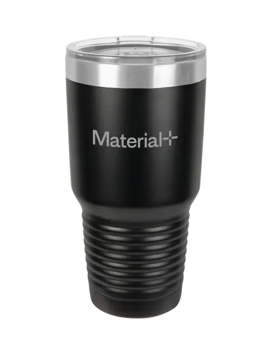 Polar Camel 30 oz Powder Coated Black Vacuum Insulated Tumbler w/Material+ Logo