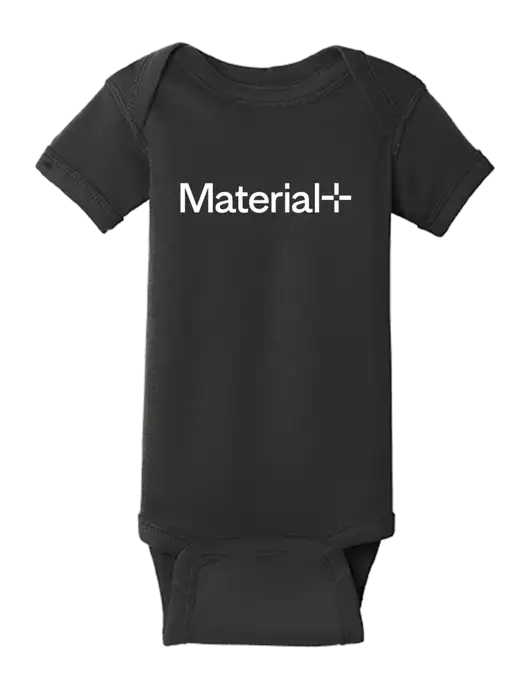 Rabbit Skins Black Infant Short Sleeve Baby Rib Bodysuit w/Material+ Logo