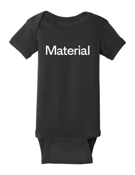 Rabbit Skins Black Infant Short Sleeve Baby Rib Bodysuit w/Material Logo