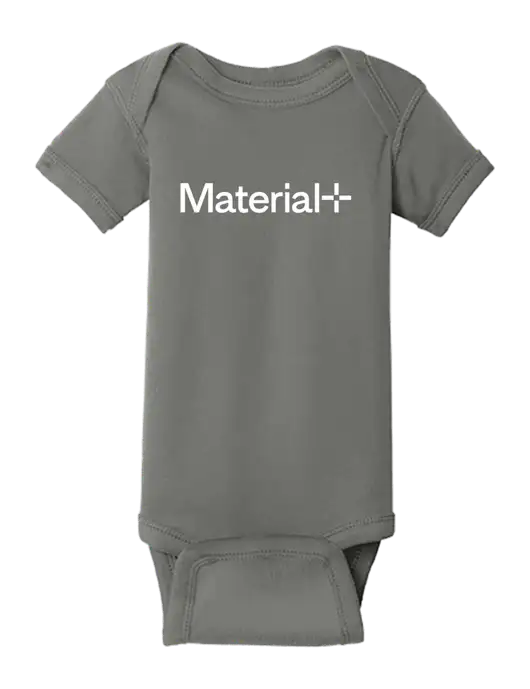 Rabbit Skins Charcoal Infant Short Sleeve Baby Rib Bodysuit w/Material+ Logo