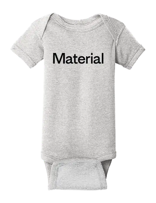 Rabbit Skins Light Grey Heather Infant Short Sleeve Baby Rib Bodysuit w/Material Logo