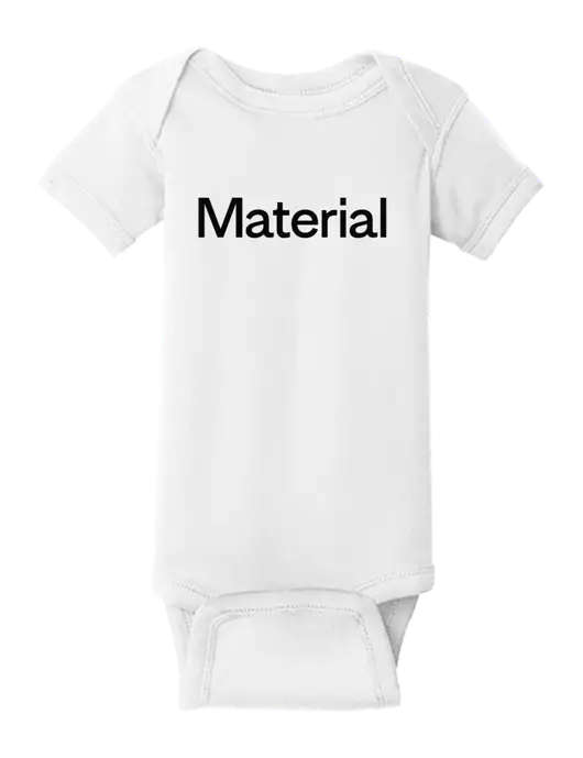Rabbit Skins White Infant Short Sleeve Baby Rib Bodysuit w/Material Logo
