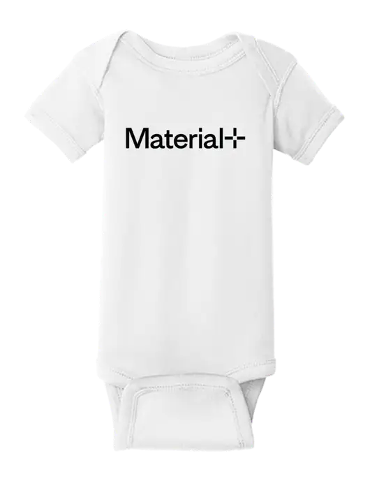 Rabbit Skins White Infant Short Sleeve Baby Rib Bodysuit w/Material+ Logo