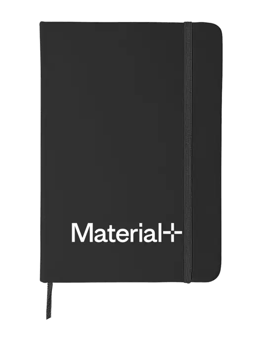 Black Comfort Touch Bound Journal 5" X 7" w/Material+ Logo