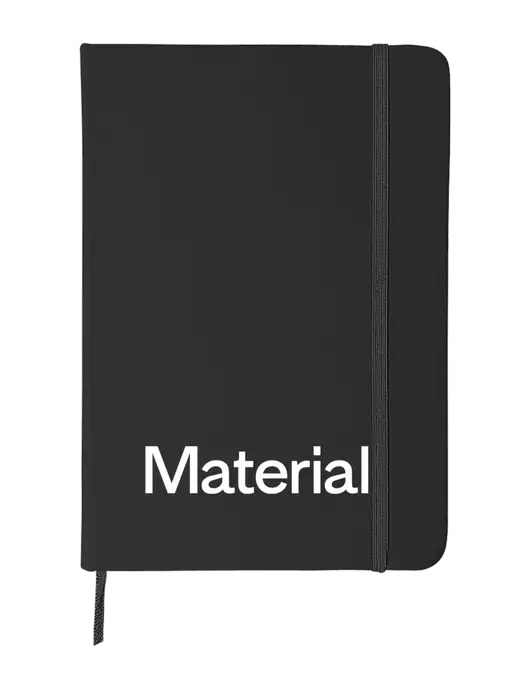Black Comfort Touch Bound Journal 5" X 7" w/Material Logo