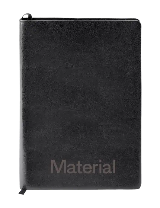 Fabrizio Black Soft Cover 5.75 x 8.125 Journal w/Material Logo