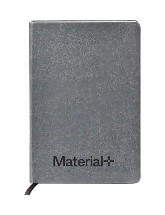 Fabrizio Grey Hard Cover 5.75 x 8.3 Journal w/Material+ Logo